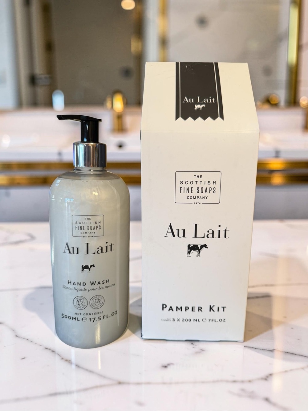 Au Lait Scottish Fine Soap Company NWT Pamper Kit & Hand Wash Set